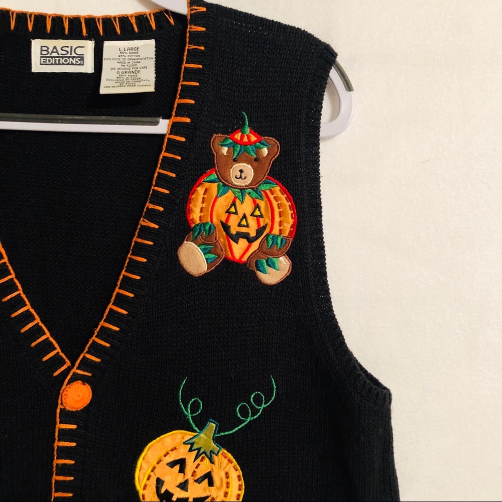 Halloween sweater vest fall thanksgiving size LRG